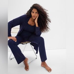 Gap Women's Maternity Navy Modal Comfort Cozy Loungewear Pajamas PJs 2 Piece Set